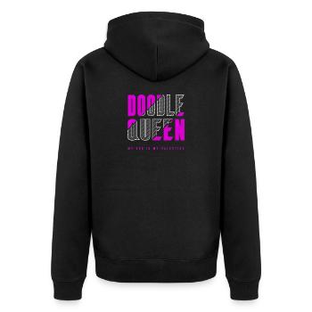 Doodle Queen - Unisex Premium Organic Zip Hoodie - black - Back - Nico (187cm)