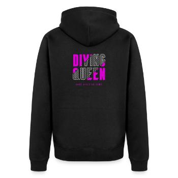 Diving Queen - Unisex Premium Organic Zip Hoodie - black - Back - Nico (187cm)