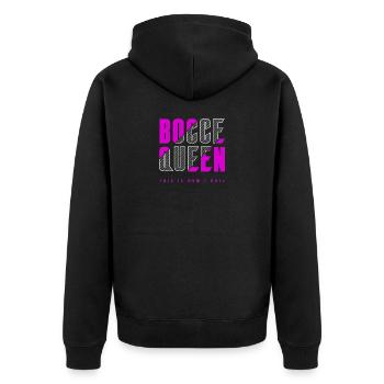 Bocce Queen - Unisex Premium Organic Zip Hoodie - black - Back - Nico (187cm)