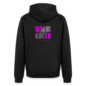 Bodybuilding queen - Unisex Premium Organic Zip Hoodie - black - Back - Nico (187cm)