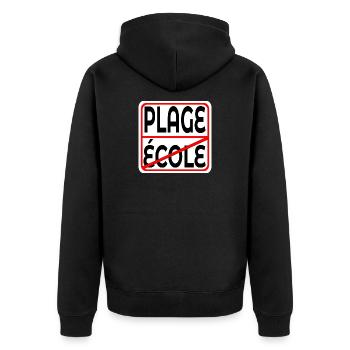 Début des vacances École PLAGE - Veste à capuche bio Premium Unisexe - noir - Dos - Nico (187cm)