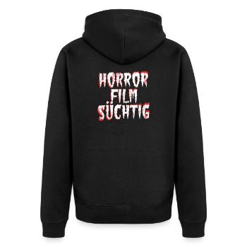 Kino Streaming Theater Movies Statement Filmabend - Unisex Premium Bio Zip Hoodie - Schwarz - Hinten - Nico (187cm)