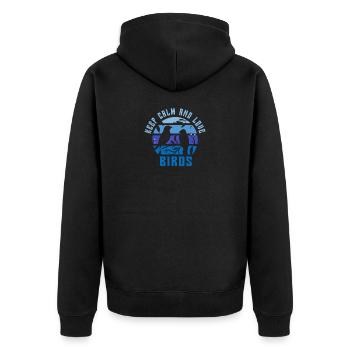 Keep calm and love birds - Unisex Premium Organic Zip Hoodie - black - Back - Nico (187cm)