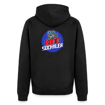 Movies Kamera Streaming Theater Statement Kino - Unisex Premium Bio Zip Hoodie - Schwarz - Hinten - Nico (187cm)