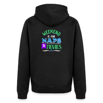 Film Schauen Statement Streaming Theater Movies - Unisex Premium Bio Zip Hoodie - Schwarz - Hinten - Nico (187cm)