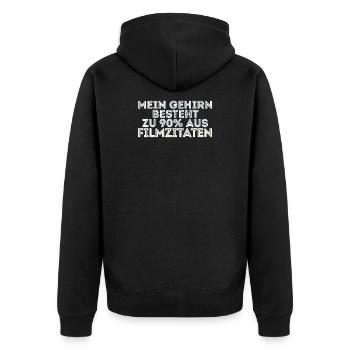 Movies Statement Streaming Kino Filme Kinoabend - Unisex Premium Bio Zip Hoodie - Schwarz - Hinten - Nico (187cm)