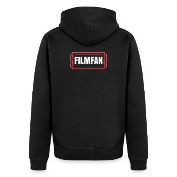 Film Schauen Theater Movies Statement Filmabend - Unisex Premium Bio Zip Hoodie - Schwarz - Hinten - Nico (187cm)