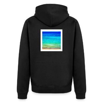 Meer - Unisex Premium Bio Zip Hoodie - Schwarz - Hinten - Nico (187cm)