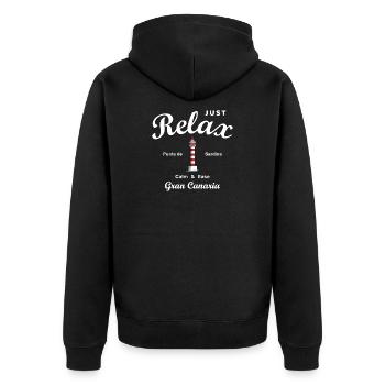 Relax, Grande Canarie, Punta de Sardina, Espagne - Veste à capuche bio Premium Unisexe - noir - Dos - Nico (187cm)