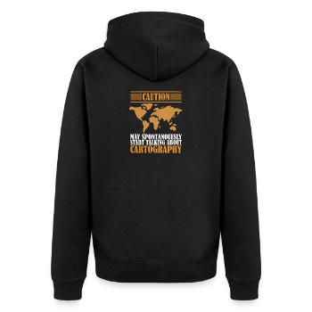 Cartography design - Unisex Premium Organic Zip Hoodie - black - Back - Nico (187cm)