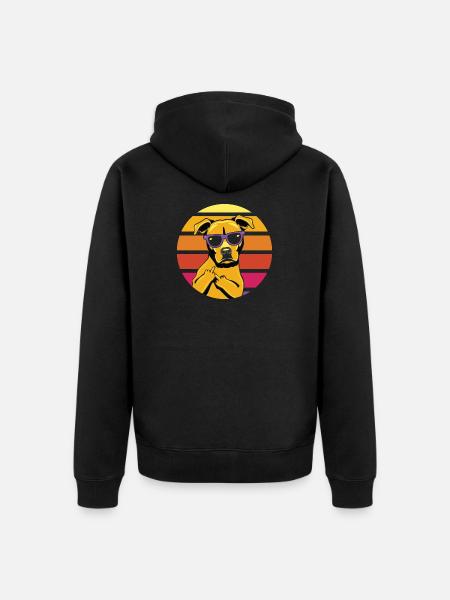 Sunhound Retro Shade - Unisex Premium Organic Zip Hoodie - black