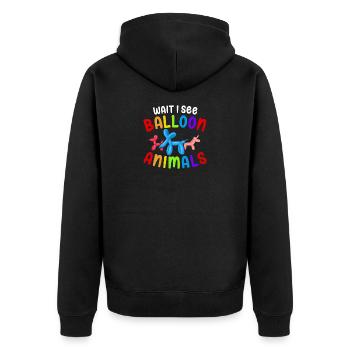 Balloon Twisting Design - Unisex Premium Organic Zip Hoodie - black - Back - Nico (187cm)