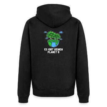 Baum Planet Erde Statement Umwelt Umweltfreundlich - Unisex Premium Bio Zip Hoodie - Schwarz - Hinten - Nico (187cm)