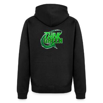 Umwelt Umweltschützer Statement Erde Mutter Natur - Unisex Premium Bio Zip Hoodie - Schwarz - Hinten - Nico (187cm)