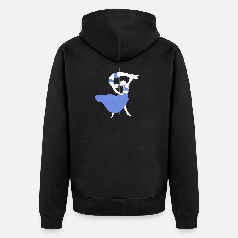 Pole Dance Blue Impression - Unisex Premium Organic Zip Hoodie - black