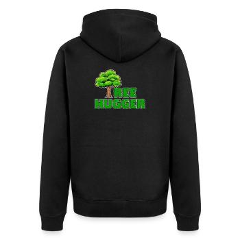 Environment, Tree, Earth, Nature, Statement, Environmental Protection - Unisex Premium Organic Zip Hoodie - black - Back - Nico (187cm)