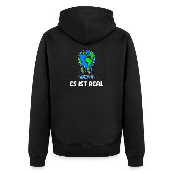Mutter Erde Umwelt Umweltschäden Statement Natur - Unisex Premium Bio Zip Hoodie - Schwarz - Hinten - Nico (187cm)