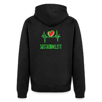 Environnement Déclaration de durabilité Protection de l’environnement Terre - Veste à capuche bio Premium Unisexe - noir - Dos - Nico (187cm)