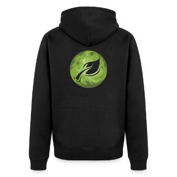 Blatt Natur Naturschutz Wald Blätter Symbol Farben - Unisex Premium Bio Zip Hoodie - Schwarz - Hinten - Nico (187cm)