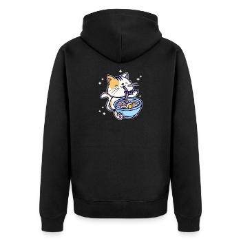 Ramen Anime Manga Comic Cat Animation Japan - Unisex Premium Organic Zip Hoodie - black - Back - Nico (187cm)