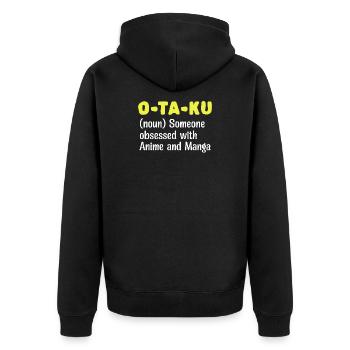 Manga Comic Anime Déclaration Japonaise Otaku - Veste à capuche bio Premium Unisexe - noir - Dos - Nico (187cm)