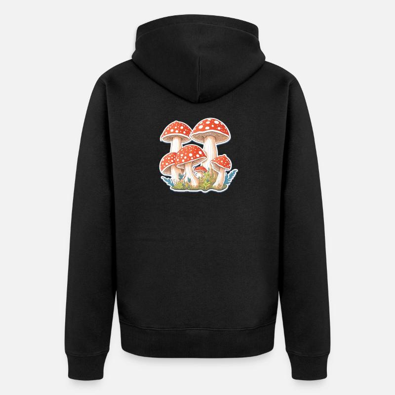 Tabourets crapauds, champignons - Veste à capuche bio Premium Unisexe - noir