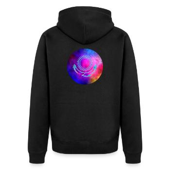 Kazakhstan Galaxy Gift - Unisex Premium Organic Zip Hoodie - black - Back - Nico (187cm)