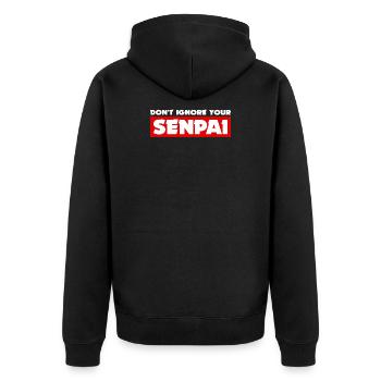 Senpai Anime Japanisch Statement Manga Animation - Unisex Premium Bio Zip Hoodie - Schwarz - Hinten - Nico (187cm)