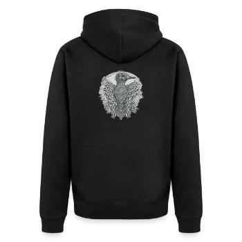 Duck totem - Unisex Premium Organic Zip Hoodie - black - Back - Nico (187cm)