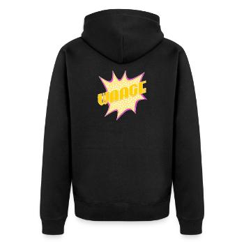 Sternzeichen Geschenke WAAGE SEPTEMBER OKTOBER - Unisex Premium Bio Zip Hoodie - Schwarz - Hinten - Nico (187cm)