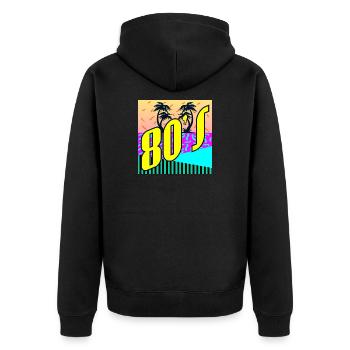 80s Party - 80s EIGHTIES RETRO STYLE - Unisex Premium Organic Zip Hoodie - black - Back - Nico (187cm)