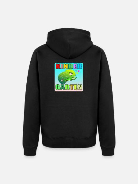 KINDERGARTEN KIND TIERE AMPHIBIE - Unisex Premium Bio Zip Hoodie - Schwarz