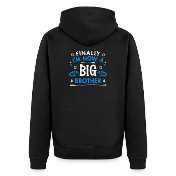 Fier Big Brother Heart Déclaration Frères et sœurs - Veste à capuche bio Premium Unisexe - noir - Dos - Nico (187cm)