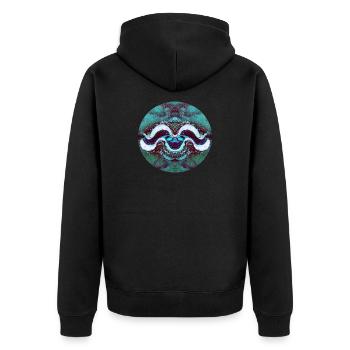 Nature Mandala Coquille Souriante - Veste à capuche bio Premium Unisexe - noir - Dos - Nico (187cm)