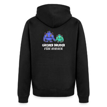 Frère Big Brother Déclaration Amour fraternel - Veste à capuche bio Premium Unisexe - noir - Dos - Nico (187cm)