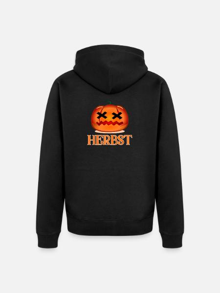 HERBST HALLOWEEN KOSTÜM - Unisex Premium Bio Zip Hoodie - Schwarz