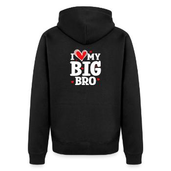 Big Brother Frère Amour Coeur Déclaration - Veste à capuche bio Premium Unisexe - noir - Dos - Nico (187cm)
