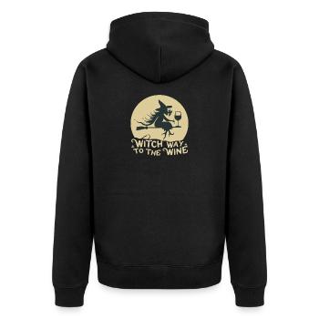 Witch Way to the Wine - Unisex Premium Organic Zip Hoodie - black - Back - Nico (187cm)