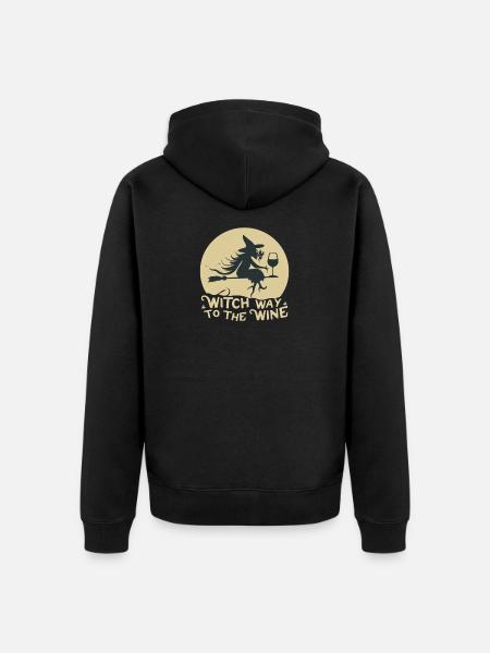 Witch Way to the Wine - Unisex Premium Organic Zip Hoodie - black