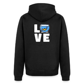 Goldfisch Aquarium Spruch Haustiere Lieblingstier - Unisex Premium Bio Zip Hoodie - Schwarz - Hinten - Nico (187cm)