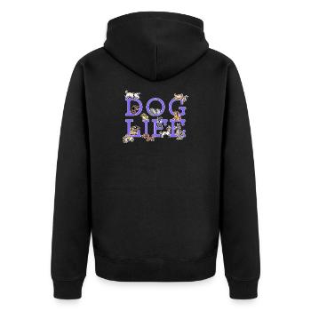 Chien animal préféré chiot animaux de compagnie jouet en peluche - Veste à capuche bio Premium Unisexe - noir - Dos - Nico (187cm)