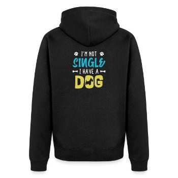 Dog Statement Favorite Animal Pets Animals - Unisex Premium Organic Zip Hoodie - black - Back - Nico (187cm)
