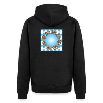 VOLKSFEST DEUTSCHLAND BAYERN BRETZEL BREZEL - Unisex Premium Organic Zip Hoodie - black - Back - Nico (187cm)