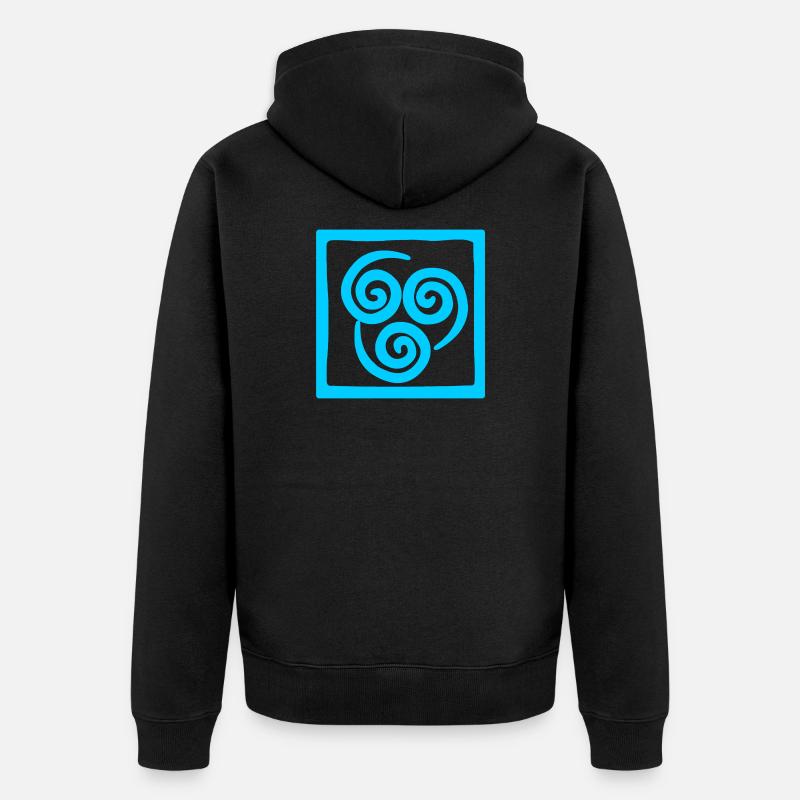 Symbole du vent en carré - Veste à capuche bio Premium Unisexe - noir
