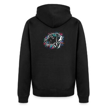 Haustiere Hund Lieblingstier Kuscheltier Heimtier - Unisex Premium Bio Zip Hoodie - Schwarz - Hinten - Nico (187cm)