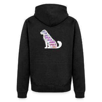 Lieblingstier Statement Hund Haustiere Kuscheltier - Unisex Premium Bio Zip Hoodie - Schwarz - Hinten - Nico (187cm)
