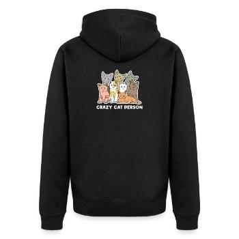 Katze Statement Kuscheltier Haustiere Heimtier - Unisex Premium Bio Zip Hoodie - Schwarz - Hinten - Nico (187cm)