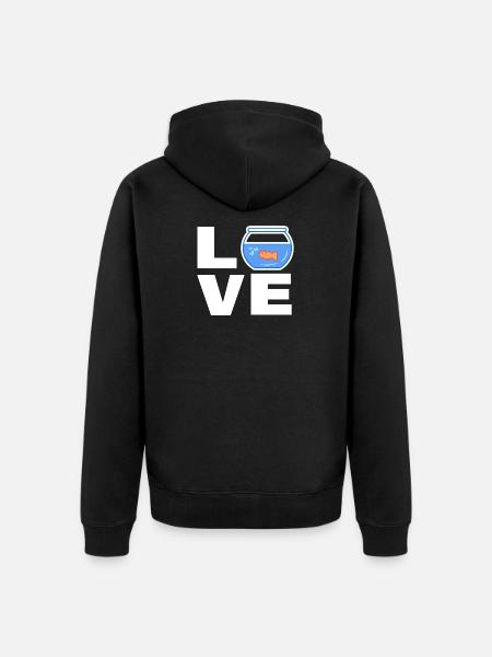 Haustiere Goldfisch Spruch Kuscheltier Aquarium - Unisex Premium Bio Zip Hoodie - Schwarz