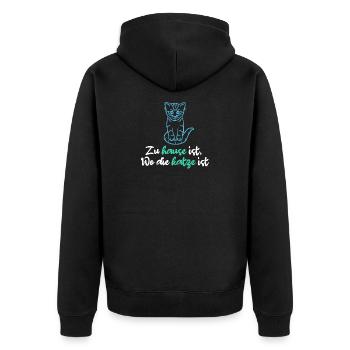 Haustiere Katze Statement Lieblingstier Heimtier - Unisex Premium Bio Zip Hoodie - Schwarz - Hinten - Nico (187cm)