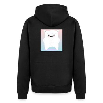 Cute Polar Bear WINTER ANIMALS - Unisex Premium Organic Zip Hoodie - black - Back - Nico (187cm)